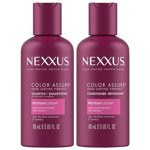 Nexxus Travel Shampoo and Conditioner, Color Assure – Replenishes and Extends Hair Color Vibrancy, 3 Oz Ea Nexxus Travel Shampoo and Conditioner, Color Assure – Replenishes and Extends Hair Color Vibrancy, 3 Oz Ea