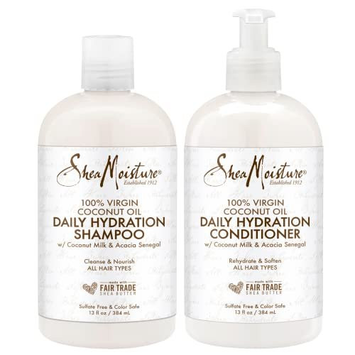 SheaMoisture Shampoo & Conditioner Set, Daily Hydration with Pure Coconut Oil – New Look, Improved Creamy Lather, Cruelty-Free, 13 Oz Ea SheaMoisture Shampoo & Conditioner Set, Daily Hydration with Pure Coconut Oil – New Look, Improved Creamy Lather, Cruelty-Free, 13 Oz Ea