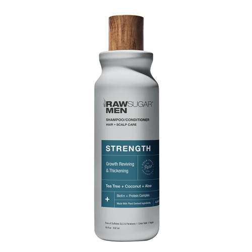 Men's 2-in-1 Shampoo & Conditioner | Strengthen: Growth Reviving & Thickening | Tea Tree + Coconut + Aloe | 18 fl oz Men's 2-in-1 Shampoo & Conditioner | Strengthen: Growth Reviving & Thickening | Tea Tree + Coconut + Aloe | 18 fl oz