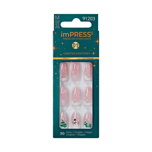imPRESS imPRESS Design Press-On Nails, Love at frost sight, Neutral, Medium Size, Almond Shape, 30 Nails, Prep Pad, Instructions Sheet, 1 Manicure Stick, 1 Mini File imPRESS imPRESS Design Press-On Nails, Love at frost sight, Neutral, Medium Size, Almond Shape, 30 Nails, Prep Pad, Instructions Sheet, 1 Manicure Stick, 1 Mini File