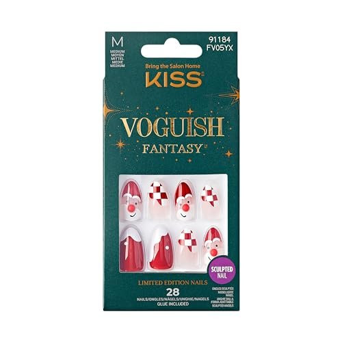 KISS Voguish Fantasy Glue-On Nails, Melting, Red, Medium Size, Almond Shape, 28 Nails, 2g glue, 1 Manicure Stick, 1 Mini File KISS Voguish Fantasy Glue-On Nails, Melting, Red, Medium Size, Almond Shape, 28 Nails, 2g glue, 1 Manicure Stick, 1 Mini File