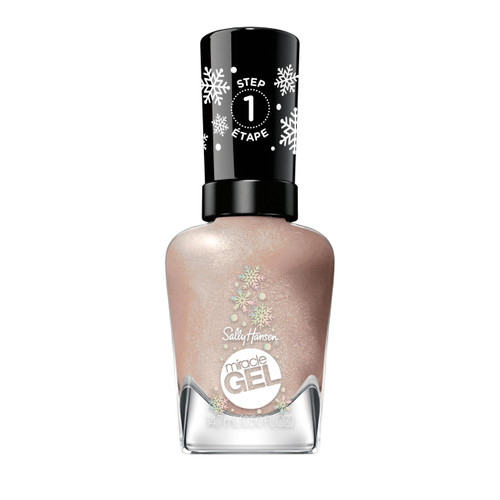 Sally Hansen Miracle Gel, Tinsel Time for Two, Long Lasting, Gel-Like Formula, No UV Lamp Needed, Semi Opaque, Shimmery Nude Nail Polish Sally Hansen Miracle Gel, Tinsel Time for Two, Long Lasting, Gel-Like Formula, No UV Lamp Needed, Semi Opaque, Shimmery Nude Nail Polish
