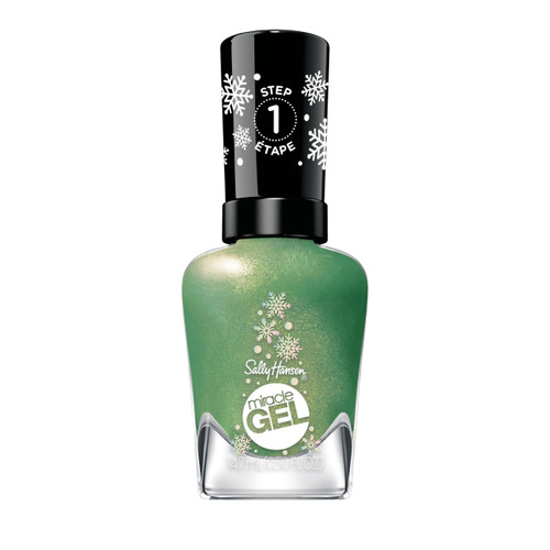 Sally Hansen Miracle Gel™, Under the Tree, Long Lasting, Gel-Like Formula, No UV Lamp Needed, Green Glitter Nail Polish Sally Hansen Miracle Gel™, Under the Tree, Long Lasting, Gel-Like Formula, No UV Lamp Needed, Green Glitter Nail Polish