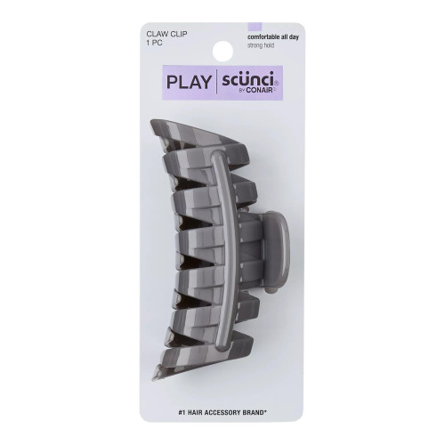 Scunci Play Unbreakable Strong Hold Claw Clip, Gray, 1-Piece Scunci Play Unbreakable Strong Hold Claw Clip, Gray, 1-Piece