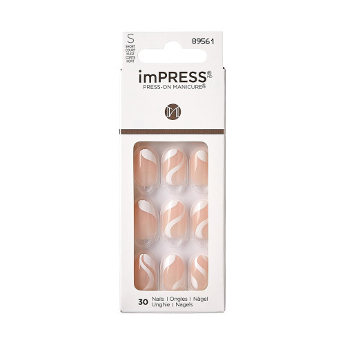 KISS imPRESS No Glue Mani 30 Pcs Press On Nails, Medium Squoval Design Nail, Solid Pure White Print, Simple Peel & Press Easy Apply, Hassel-Free Removal, Essential Tools Included KISS imPRESS No Glue Mani 30 Pcs Press On Nails, Medium Squoval Design Nail, Solid Pure White Print, Simple Peel & Press Easy Apply, Hassel-Free Removal, Essential Tools Included
