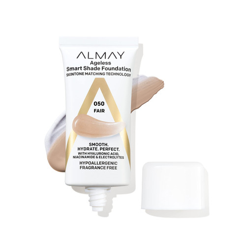 Almay Anti-Aging Foundation, Smart Shade Face Makeup with Hyaluronic Acid, Niacinamide, Vitamin C & E, Hypoallergenic-Fragrance Free, 050 Fair, 1 Fl Oz (Pack of 1) Almay Anti-Aging Foundation, Smart Shade Face Makeup with Hyaluronic Acid, Niacinamide, Vitamin C & E, Hypoallergenic-Fragrance Free, 050 Fair, 1 Fl Oz (Pack of 1)