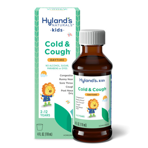 Hyland's Kids Cold and Cough, Daytime Cough Syrup Medicine for Kids Ages 2 and up, Decongestant, Sore Throat Relief, Natural Treatment for Common Cold Symptoms, 4 Fl Oz Hyland's Kids Cold and Cough, Daytime Cough Syrup Medicine for Kids Ages 2 and up, Decongestant, Sore Throat Relief, Natural Treatment for Common Cold Symptoms, 4 Fl Oz