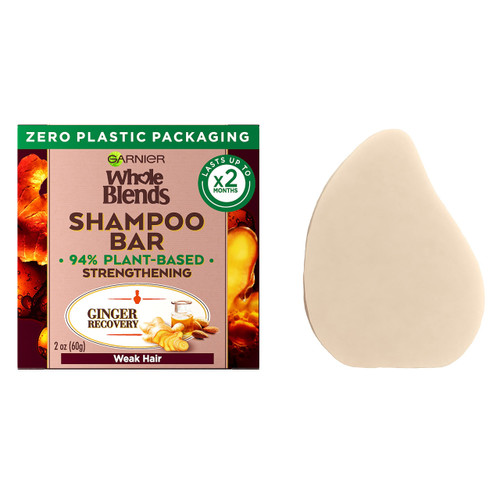 Garnier Whole Blends Strengthening Shampoo Bar for Weak Hair, Ginger Recovery, 2 Oz, 1 Count (Packaging May Vary) Garnier Whole Blends Strengthening Shampoo Bar for Weak Hair, Ginger Recovery, 2 Oz, 1 Count (Packaging May Vary)