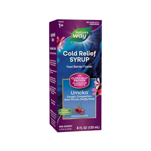 Nature's Way Cold Relief Syrup, Umcka, Shortens Duration & Reduces Severity, Multi-Symptom Cold Relief, Homeopathic, Phenylephrine Free, Non-Drowsy, Cherry Flavored, 4 Fl Oz (Packaging May Vary) Nature's Way Cold Relief Syrup, Umcka, Shortens Duration & Reduces Severity, Multi-Symptom Cold Relief, Homeopathic, Phenylephrine Free, Non-Drowsy, Cherry Flavored, 4 Fl Oz (Packaging May Vary)