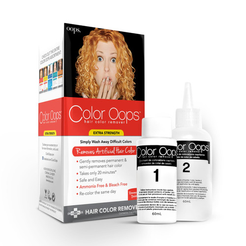 Color Oops Extra Strength Hair Color Remover, 1 Application, Hair Dye Remover Processes in 20 Minutes, Safely Removes Permanent & Semi-Permanent Dye, Ammonia & Bleach Free Color Oops Extra Strength Hair Color Remover, 1 Application, Hair Dye Remover Processes in 20 Minutes, Safely Removes Permanent & Semi-Permanent Dye, Ammonia & Bleach Free