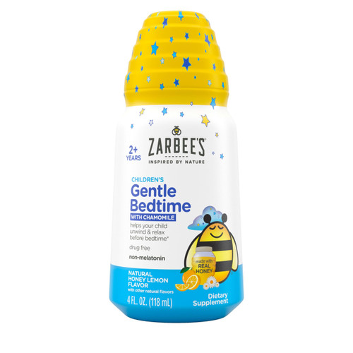 Zarbee's Gentle Bedtime Liquid for Kids - Melatonin-Free Blend of Natural Honey, Lemon, and Chamomile Helps Children Unwind and Relax to Prepare for Sleep, 4oz Zarbee's Gentle Bedtime Liquid for Kids - Melatonin-Free Blend of Natural Honey, Lemon, and Chamomile Helps Children Unwind and Relax to Prepare for Sleep, 4oz