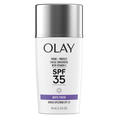 Olay Prime & Protect SPF 35 Face Sunscreen, 40 mL (1.3 FL OZ), Matte Finish SPF Makeup Primer and Lightweight Sunscreen for All Skin Types Olay Prime & Protect SPF 35 Face Sunscreen, 40 mL (1.3 FL OZ), Matte Finish SPF Makeup Primer and Lightweight Sunscreen for All Skin Types