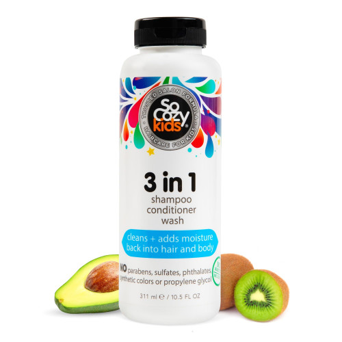SoCozy 3-in-1 Kids Shampoo + Conditioner + Body Wash (10.5 Fl Oz) Gentle, Hydrating Hair & Body Cleanser with Keratin, Vitamin B5, & Kiwi Extract, Paraben & Sulfate-Free SoCozy 3-in-1 Kids Shampoo + Conditioner + Body Wash (10.5 Fl Oz) Gentle, Hydrating Hair & Body Cleanser with Keratin, Vitamin B5, & Kiwi Extract, Paraben & Sulfate-Free