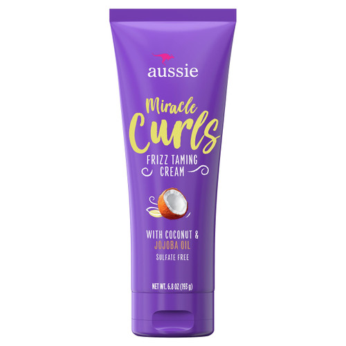 Aussie Miracle Curls Frizz Taming Curl Cream With Coconut & Jojoba Oil, 6.8 oz