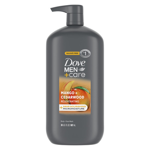 DOVE MEN + CARE body and face wash rejuvenating mango + cedarwood for Men, with 24-Hour Nourishing Micromoisture Technology, 30 oz DOVE MEN + CARE body and face wash rejuvenating mango + cedarwood for Men, with 24-Hour Nourishing Micromoisture Technology, 30 oz
