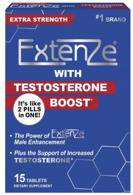 Extenze Testosterone Boost Tablets for Enhanced Performance, 15 ct