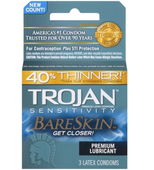 Bareskin Lubricated Condoms, 3 Count-(Pack of 1)