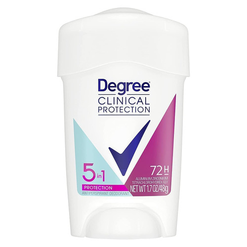 Degree Clinical Protection Antiperspirant Deodorant 72-Hour Sweat & Odor Protection 5-in-1 Antiperspirant for Women 1.7 oz Degree Clinical Protection Antiperspirant Deodorant 72-Hour Sweat & Odor Protection 5-in-1 Antiperspirant for Women 1.7 oz