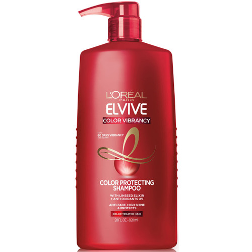 L'Oreal Paris Elvive Color Vibrancy Protecting Shampoo, for Color Treated Hair, Shampoo with Linseed Elixir and Anti-Oxidants, for Anti-Fade, High Shine, and Color Protection, 28 Fl Oz L'Oreal Paris Elvive Color Vibrancy Protecting Shampoo, for Color Treated Hair, Shampoo with Linseed Elixir and Anti-Oxidants, for Anti-Fade, High Shine, and Color Protection, 28 Fl Oz