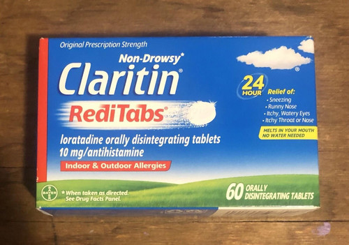 Claritin RediTabs 24 Hour Allergy Medicine, Non-Drowsy Allergy Relief, Loratadine Antihistamine Tablets, 60 Count Claritin RediTabs 24 Hour Allergy Medicine, Non-Drowsy Allergy Relief, Loratadine Antihistamine Tablets, 60 Count
