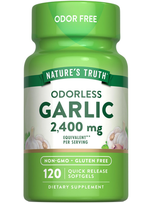 Nature's Truth Odorless Garlic 2400 mg | 120 Softgels | Extract Pills | Non-GMO, Gluten Free Supplement