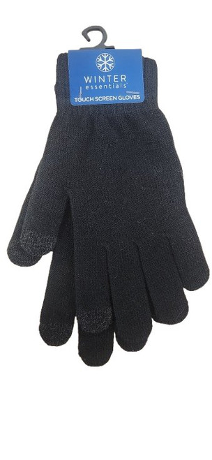 Winter Essentials Black Touch Screen Gloves