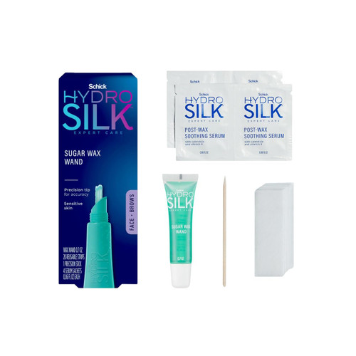 Schick Hydro Silk Sugar Wax Wand | Eyebrow Wax Pen, Face & Lip Waxing, Facial Hair Removal Depilatory, 0.7oz