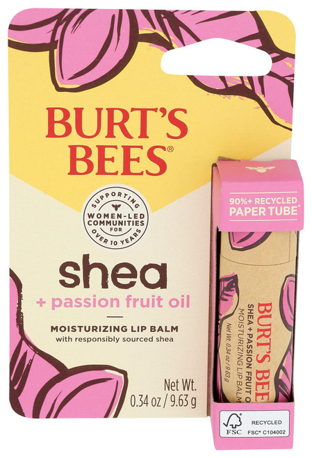 Burts Bees Shea Passion Fruit Oil Lip Balm, 0.34 Oz