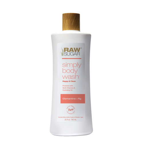 RAW SUGAR Simply Body Wash - Clementine + Fig, Moisturizing & Soothing Bath & Shower Gel, Sulfate-Free, Paraben-Free & Vegan (25 Fl Oz, Pack of 1)