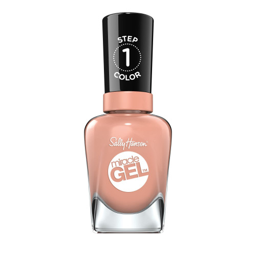 Sally Hansen Miracle Gel Salon Quality Nail Polish | Gel-Like Formula, Two-Step System, No UV Light Needed, Long Lasting | Semi-opaque, glossy | 184 Frill Seeker | Soft Nude Pink Nail Polish