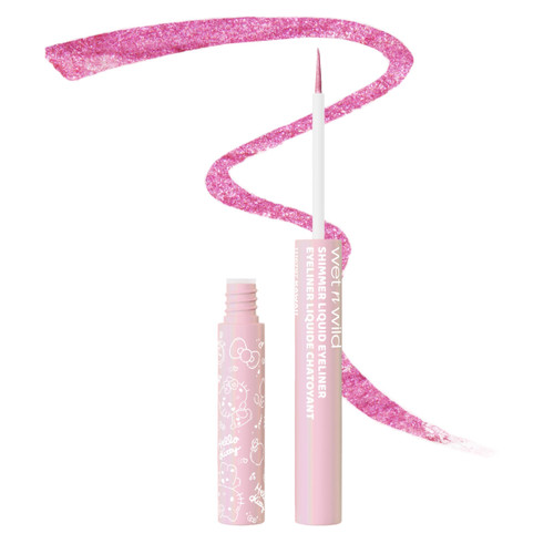 wet n wild Hello Kitty Shimmer Liquid Eyeliner, Richly Pigmented Iridescent Pearl Particles, Smooth & Easy Brush Application, Cruelty-Free & Vegan - Kawaii