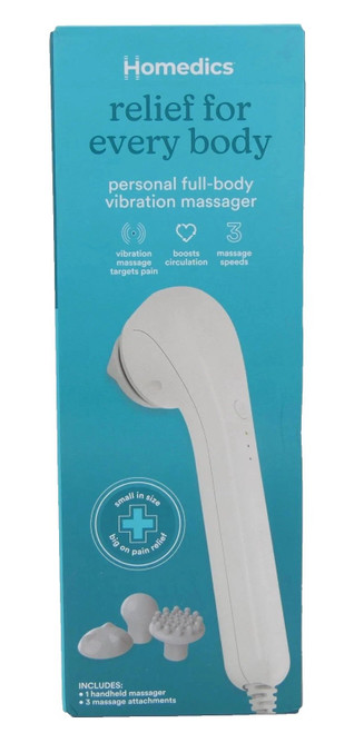 Homedics Personal Full Body Vibration Massager Electric 3 Speeds 3 Attachments