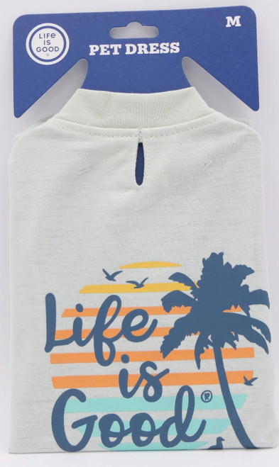 Life Is Good Dog Pet Shirt Dress, Green Palm Tree Size M, LG1260
