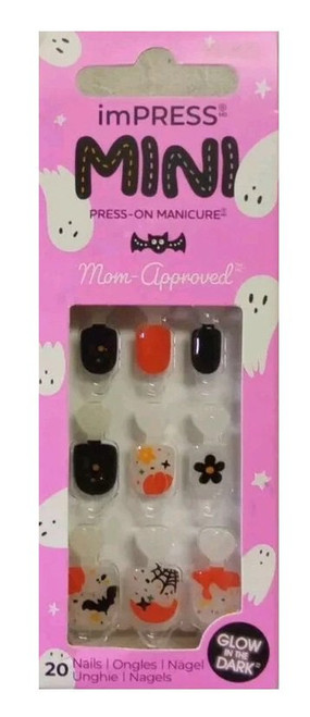 Kiss imPRESS MINI Halloween Press-On Nails – Glow in the Dark (Style 90965)