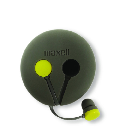 Maxell 190605 rap'd Bud & Storage with Mic, Yellow/Gray