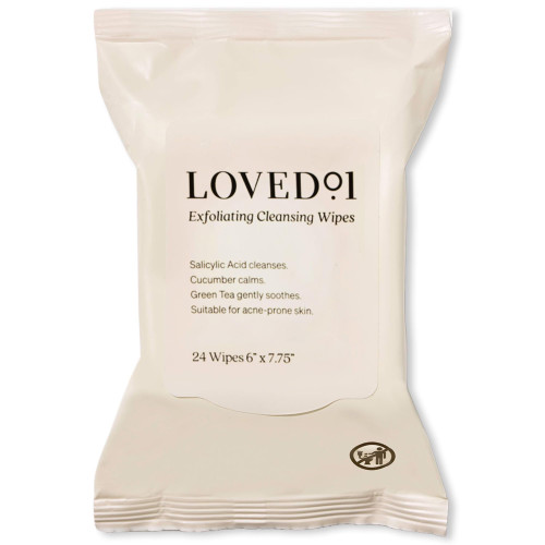 Loved01 Face & Body Salicylic Acid Cleansing Wipes, John Legend Skincare, Oil & Fragrance-Free, No-Rinse, Suitable for Blemish-Prone Skin, 24 wipes