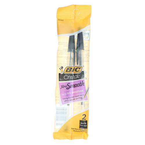 Bic Cristal Xtra Smooth Ballpoint Pens, Black Ink 2 ea