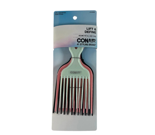 CONAIR Styling Essentials 3CT Lift & Define Hair Comb set, (Assorted Colors)