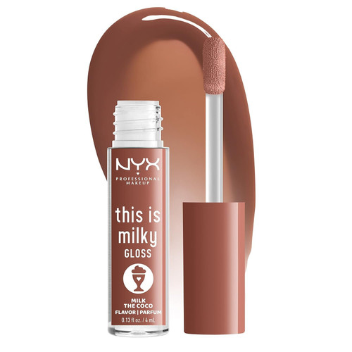 NYX PROFESSIONAL MAKEUP This Is Milky Gloss, Lip Gloss with 12 Hour Hydration, Vegan - Milk The Coco (Dark Chocolate)