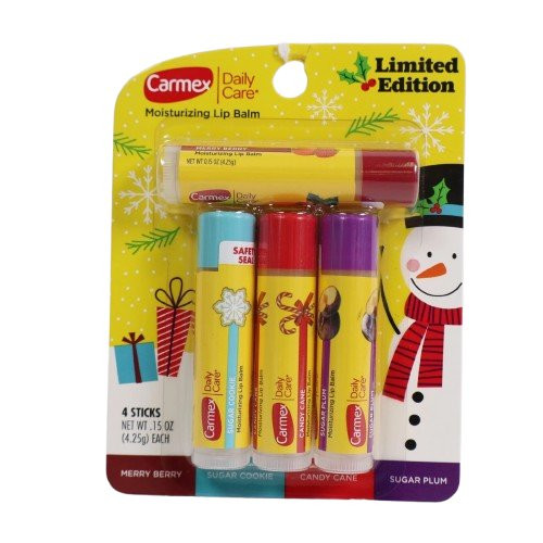 Carmex Daily Care Limited Edition Holiday Lip Balm – 4 Stick Pack