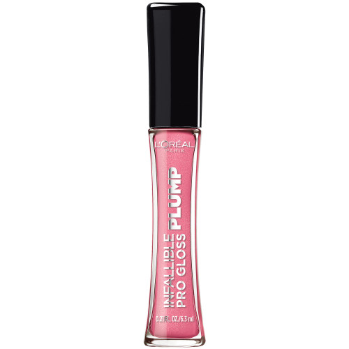 L'Oreal Paris Infallible Pro Gloss Plump Lip Gloss with Hyaluronic Acid, Long Lasting Plumping Shine, Lips Look Instantly Fuller and More Plump, Gleam, 0.21 fl. oz.