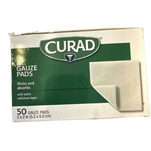 CURAD Small Sterile Gauze Pads, 2 in x 2 in, 50 Count