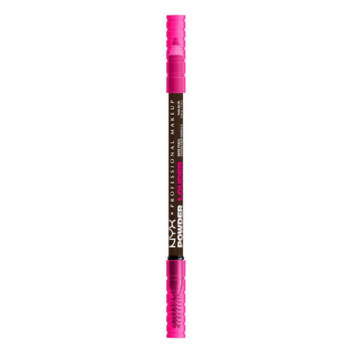 NYX PROFESSIONAL MAKEUP Powder Louder Eyebrow Pencil, Brow Pencil with Buildable Volume For Up To 12HR Wear, Vegan Formula - Brown