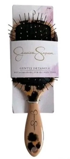Jessica Simpson Gently Detangle Hair Brush Leopard Tortoise Wet Dry Hair