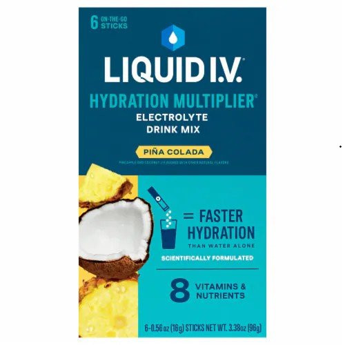 Liquid I.V. Hydration Multiplier Electrolyte Drink Mix, Piña Colada, 6-Pack