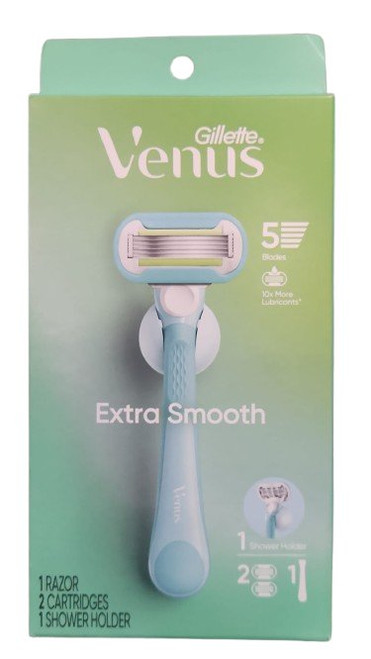 Gillette Venus Extra Smooth Green Women's Razor  - 1 Handle + 2 Refills (Packaging May Vary)