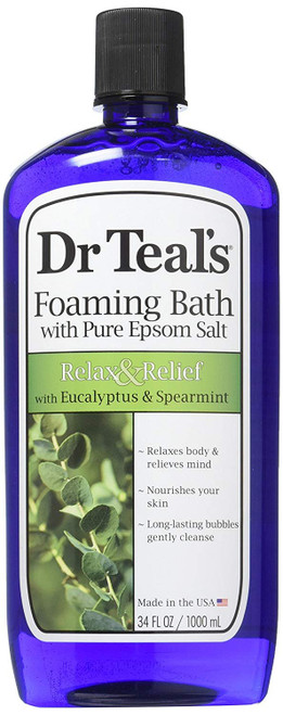 Dr Teal's Foaming Bath (Epsom Salt), Eucalyptus Spearmint, 34 Fluid Ounce Dr Teal's Foaming Bath (Epsom Salt), Eucalyptus Spearmint, 34 Fluid Ounce