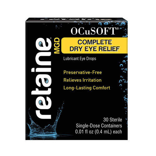 Ocusoft Retaine MGD Ophthalmic Emulsion, Milky White Solution,  30 count Single Use Containers, 0.01 Fluid Ounce
