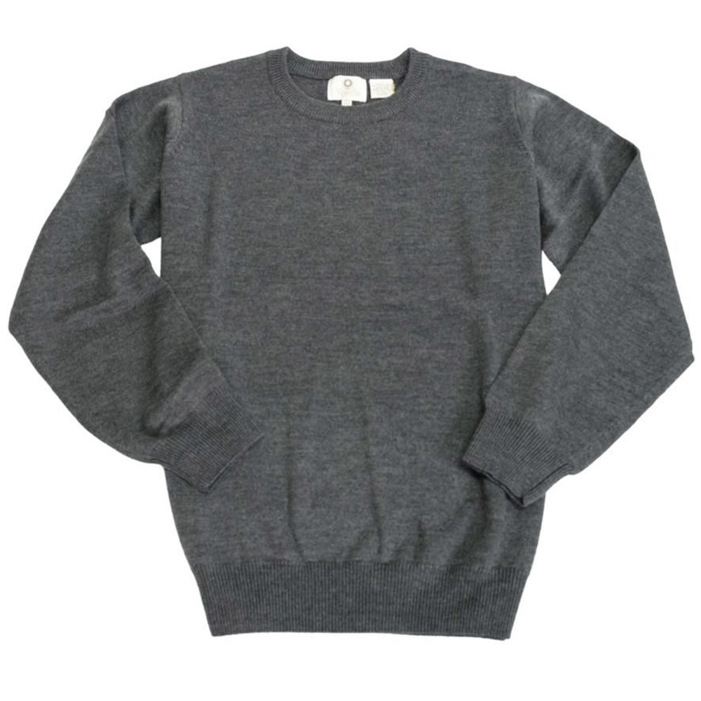 Merino Wool Crew Neck Sweater in Charcoal by Viyella - Hansen's Clothing