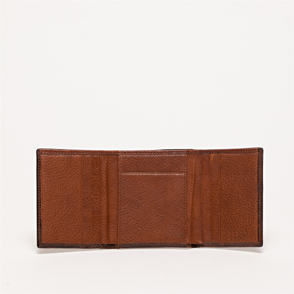 Tri-Fold Leather Wallet in Brompton Brown by Moore & Giles - Hansen's ...
